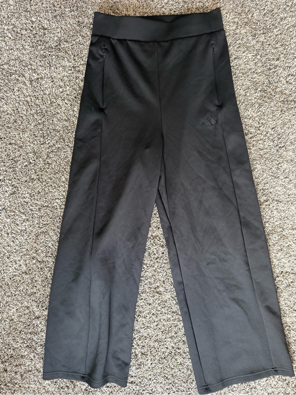 adidas High Waisted Black Wide Leg Track Pants Size Small